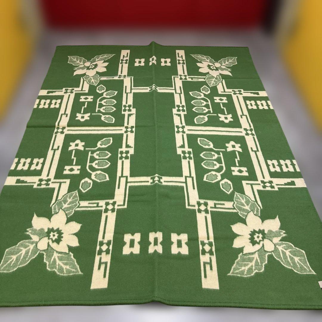 未使用品　80s アクリル100% 昭和レトロ　ニッケ毛布　186×141