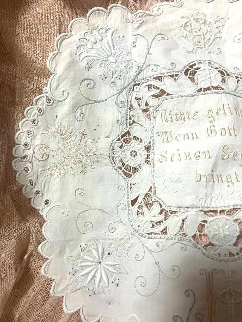 お値下げ　レア　19世紀　ドイツ　アンティーク　サンプラー　レース