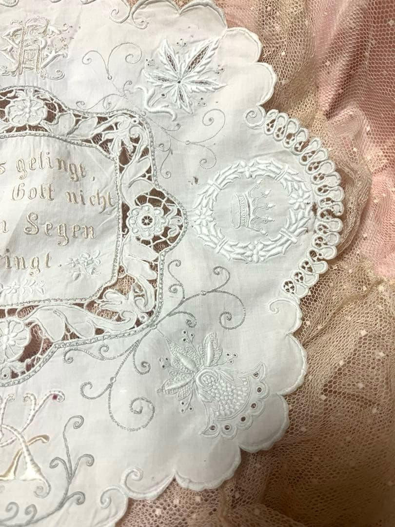 お値下げ　レア　19世紀　ドイツ　アンティーク　サンプラー　レース