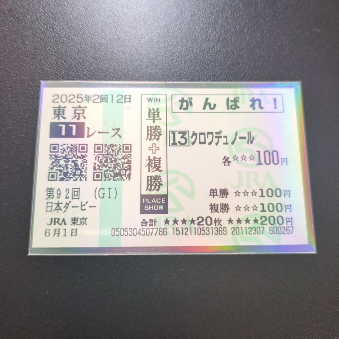 応援馬券（クロワデュノール、日本ダービー）