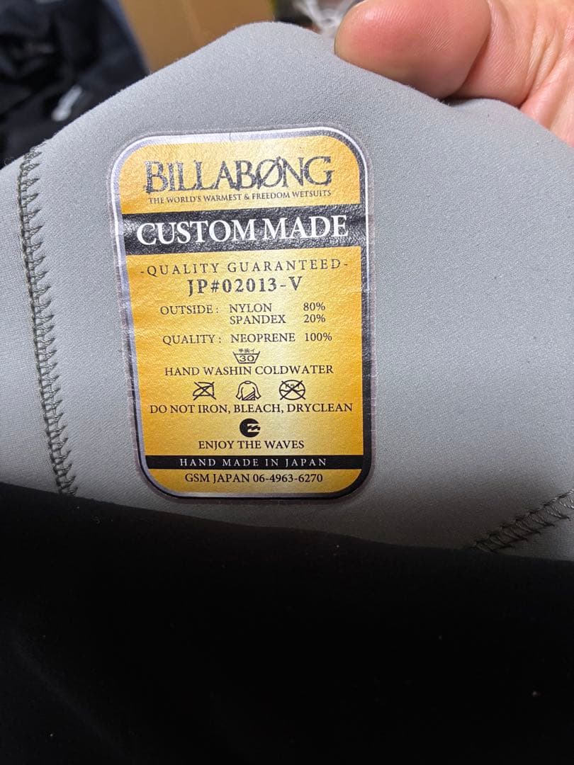 Billabong 3-4mm 希少 裏起毛 ウェットスーツ