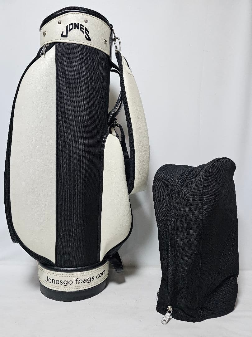 JONES　ジョーンズ　キャディバッグ　ブラック　ホワイト　フード難あり