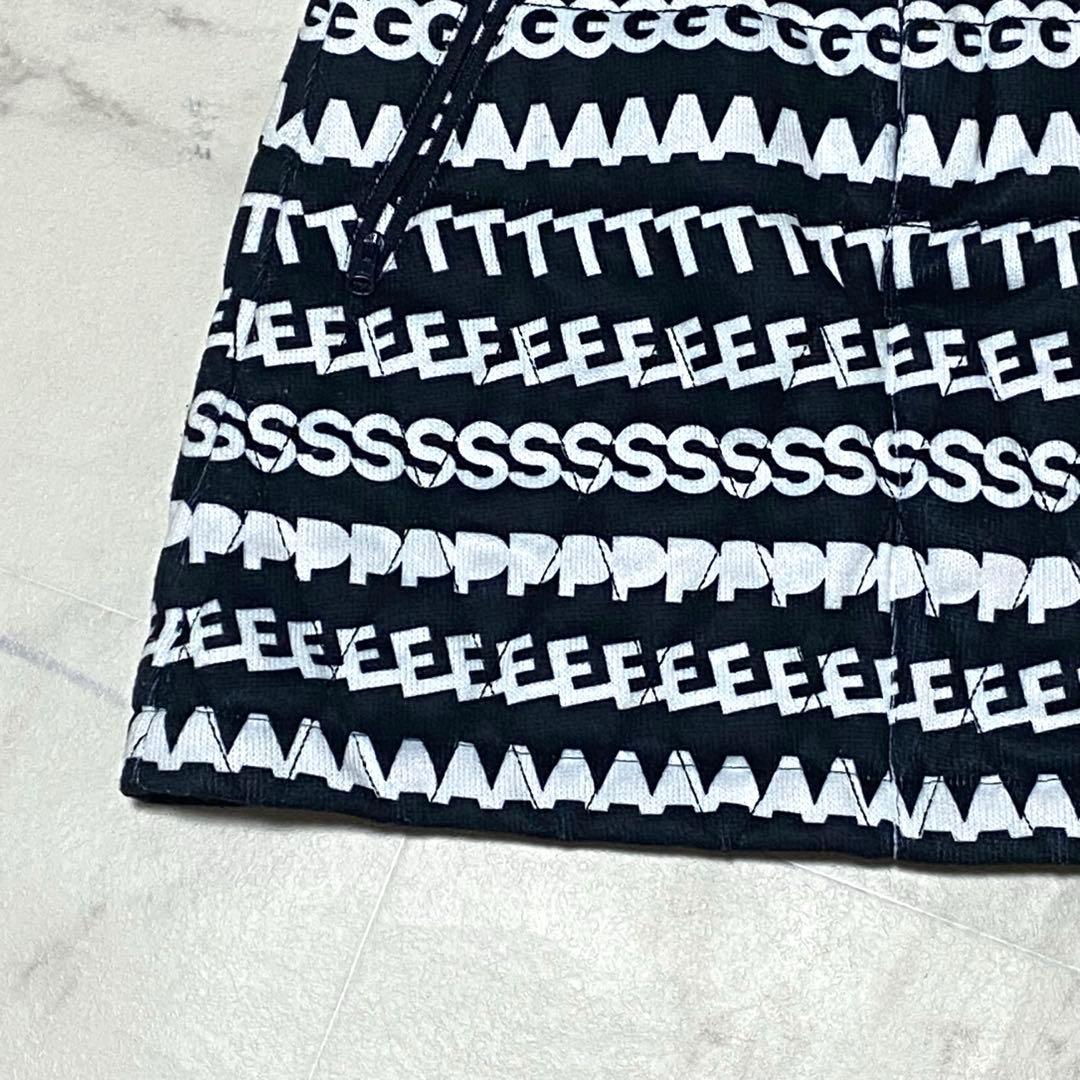 美品PEARLY GATES パーリーゲイツ 中綿スカート 総柄 ネイビー00