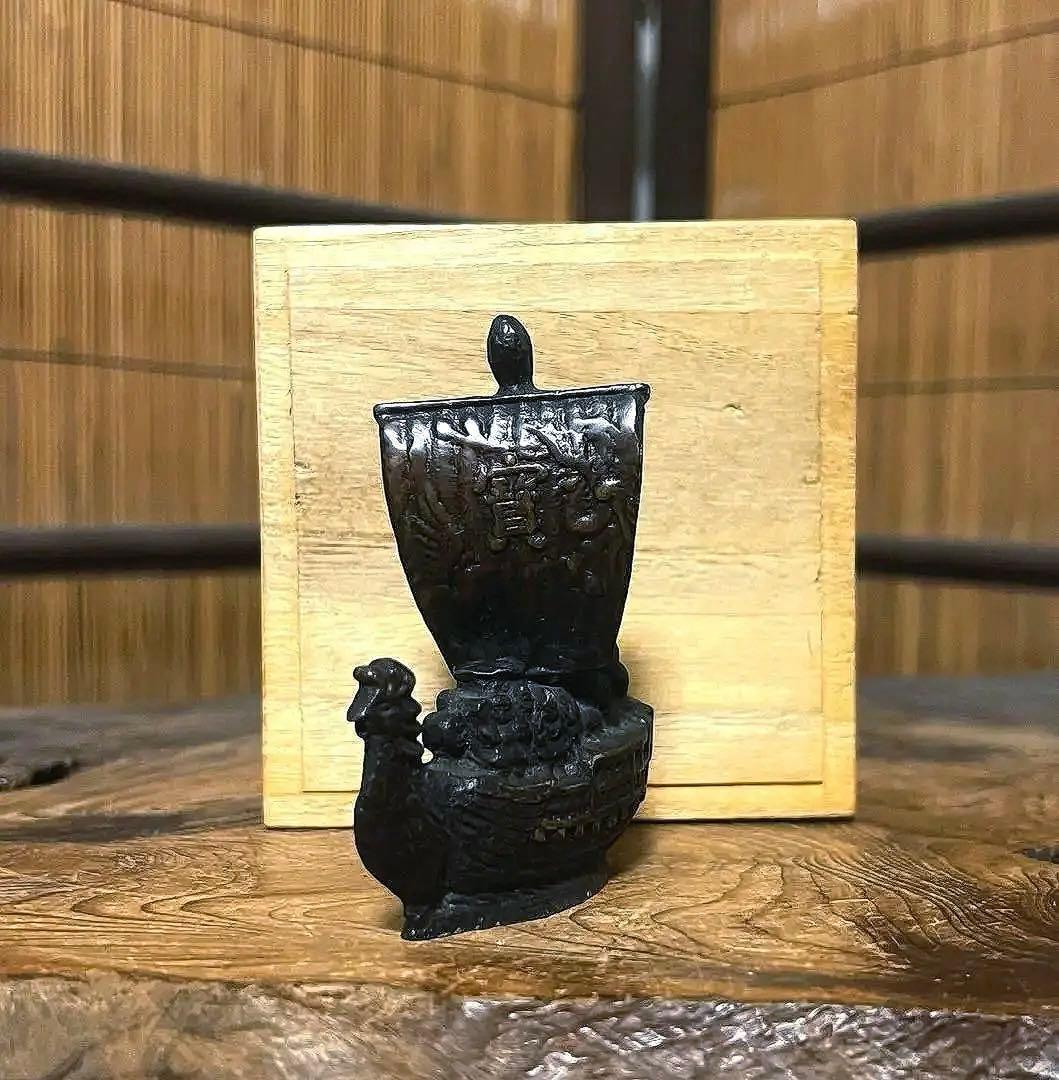 古銅 宝船 七福神 水滴 箱付き