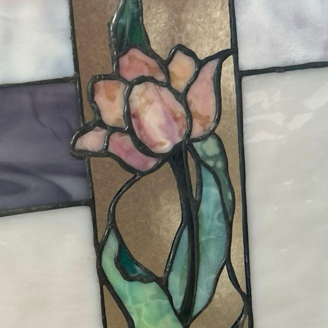 ピンクのチューリップ♦︎ステンドグラス