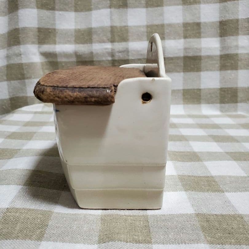 アンティーク　フランス　リュネヴィル　陶器製マッチ入れ　K&G