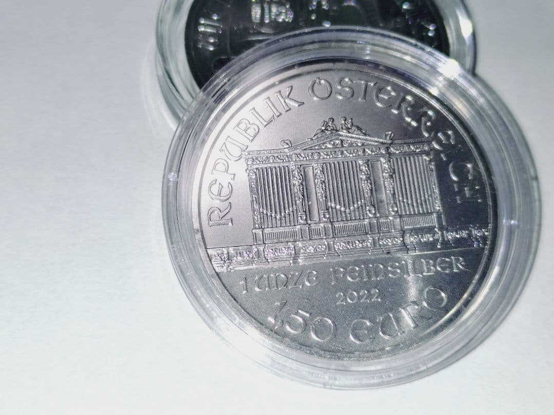 ウィーンフィルハーモニカー1オンス銀貨 2022年　２枚セット　ケース付き