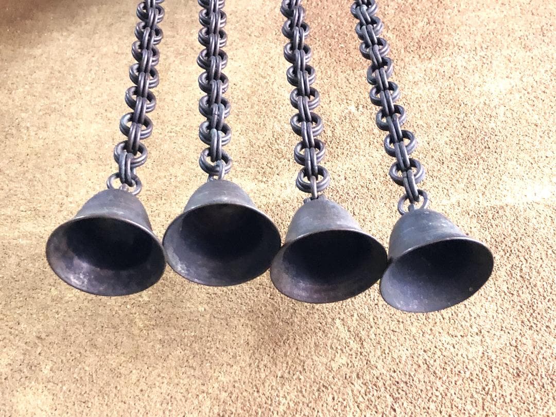 【 花角紋彫金連馬鈴 】　江戸時代　馬具装飾品