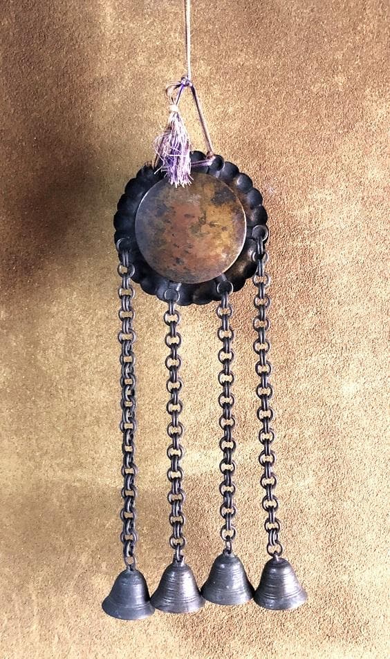 【 花角紋彫金連馬鈴 】　江戸時代　馬具装飾品