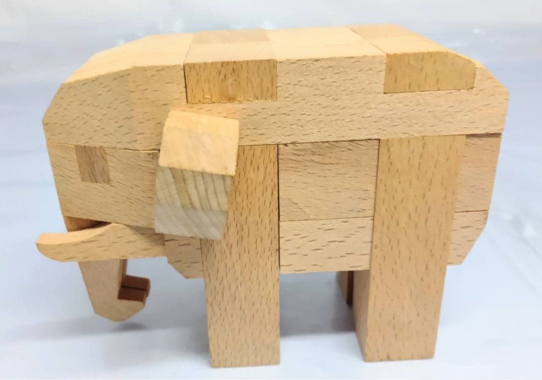 山中組木工房 　ゾウ　立体パズル　組木細工　グッドデザイン賞受賞　象　ぞう
