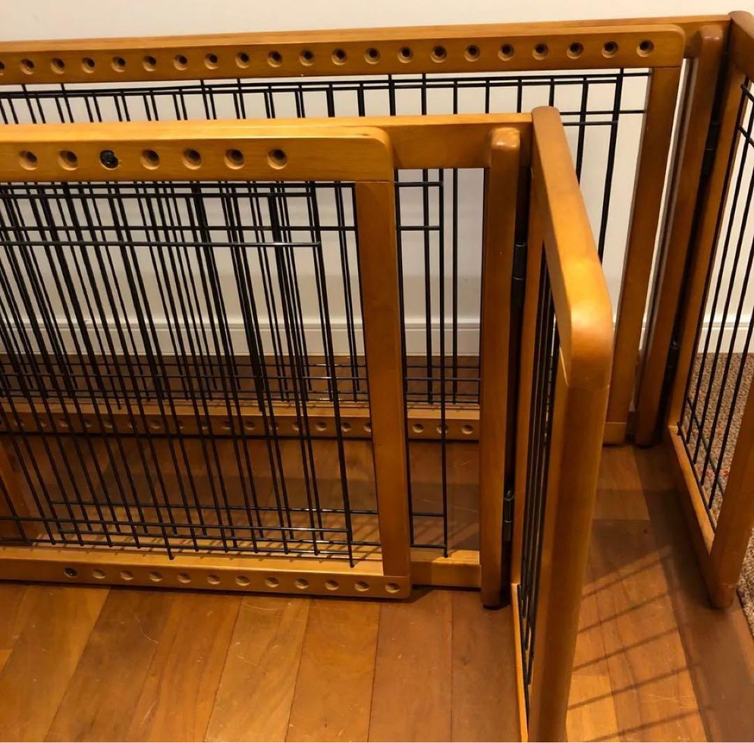 Richell ペット用木製おくだけゲート レギュラー/ワイド　2台セット