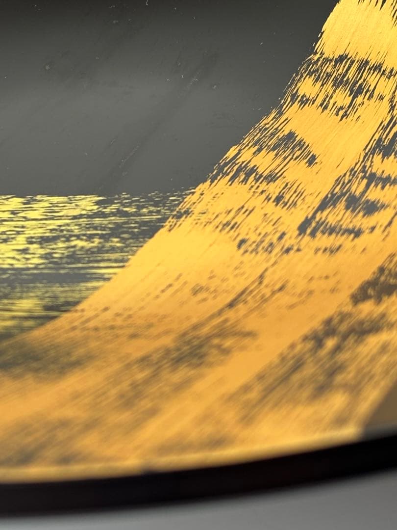 山田平安堂 漆器⭐︎黒と金のストライプ模様の大皿