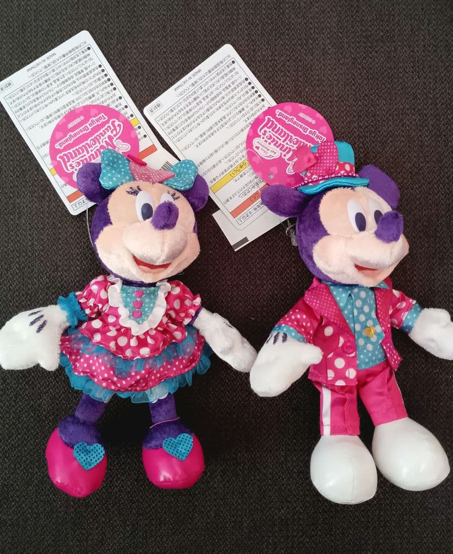 ディズニー　パルパルーザ　ぬいぐるみバッジ　ミッキー　ミニー