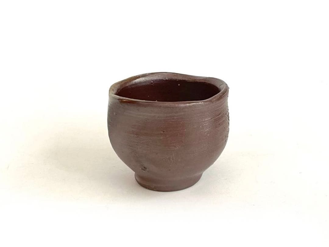 陶芸家　人間国宝　藤原雄　備前酒杯　ぐい呑　酒器　酒盃　備前焼　共箱