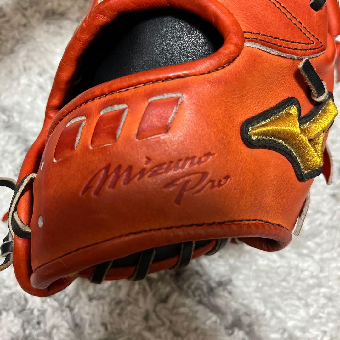 Mizuno Pro 硬式グローブ オレンジ 内野手用