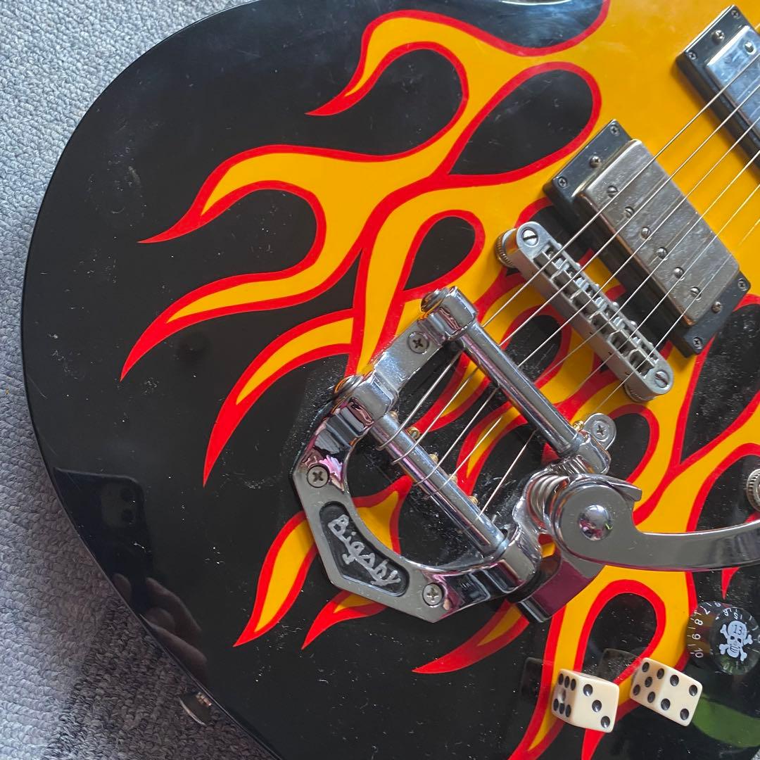 バーニー FERNANDESファイヤーパターンレスポール ヘルキャットロカビリー