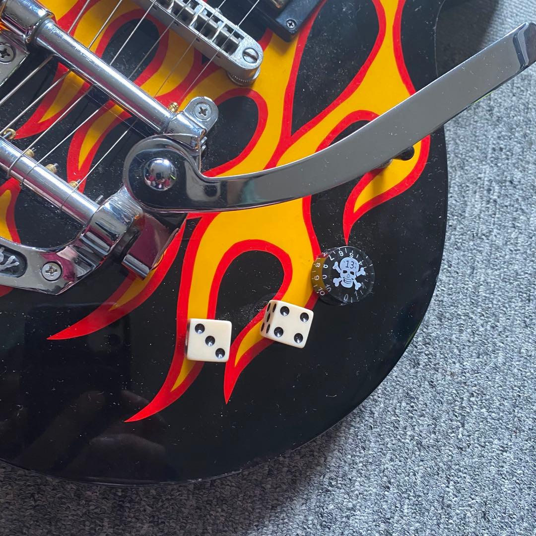 バーニー FERNANDESファイヤーパターンレスポール ヘルキャットロカビリー