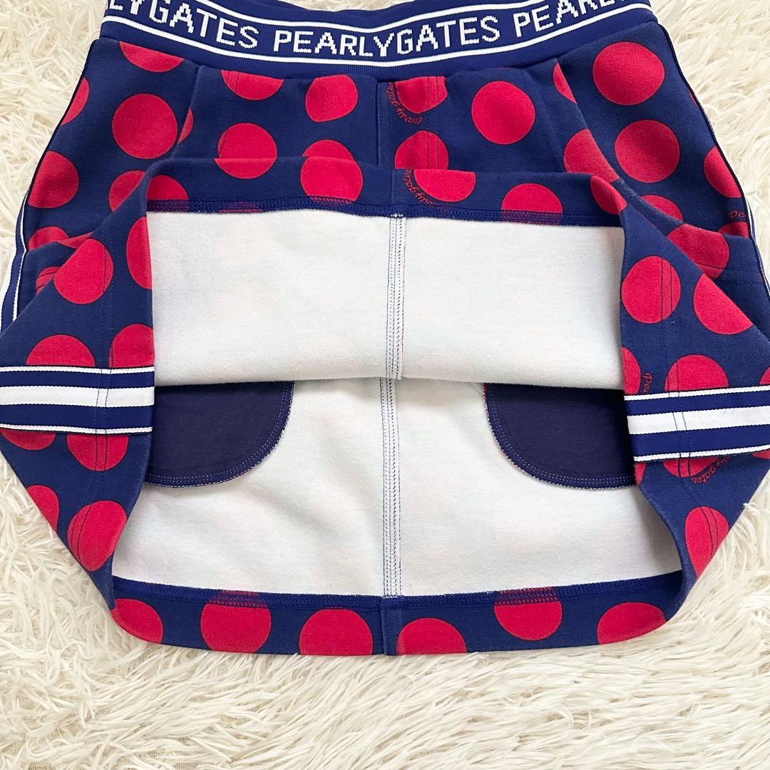 【2点セット】パーリーゲイツ ニット スカート セットアップ ドット柄 S~M