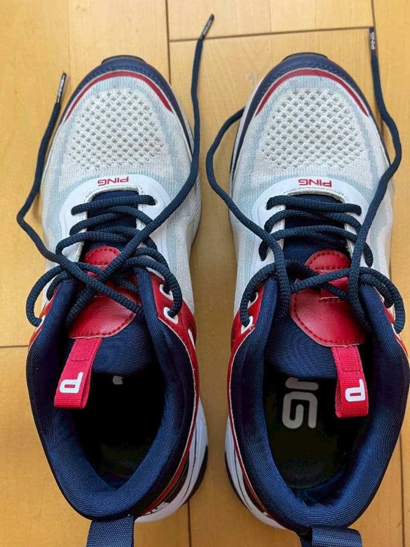 PING ゴルフシューズ メンズ ホワイト/ネイビー/レッド スニーカータイプ