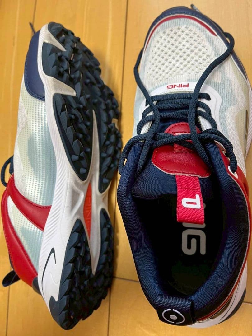 PING ゴルフシューズ メンズ ホワイト/ネイビー/レッド スニーカータイプ