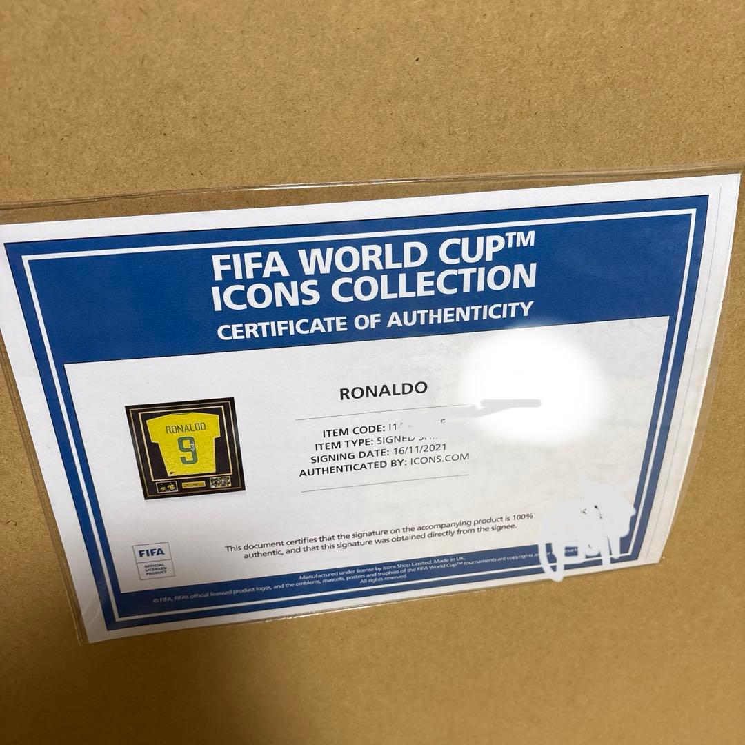 こ*ー様 icons社　ロナウド　直筆サイン入りユニフォーム　額装済み　ブラジル