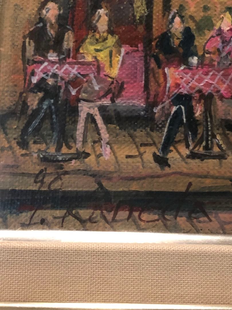 【新品未使用】油画　パリ　モンマルトルカフェ