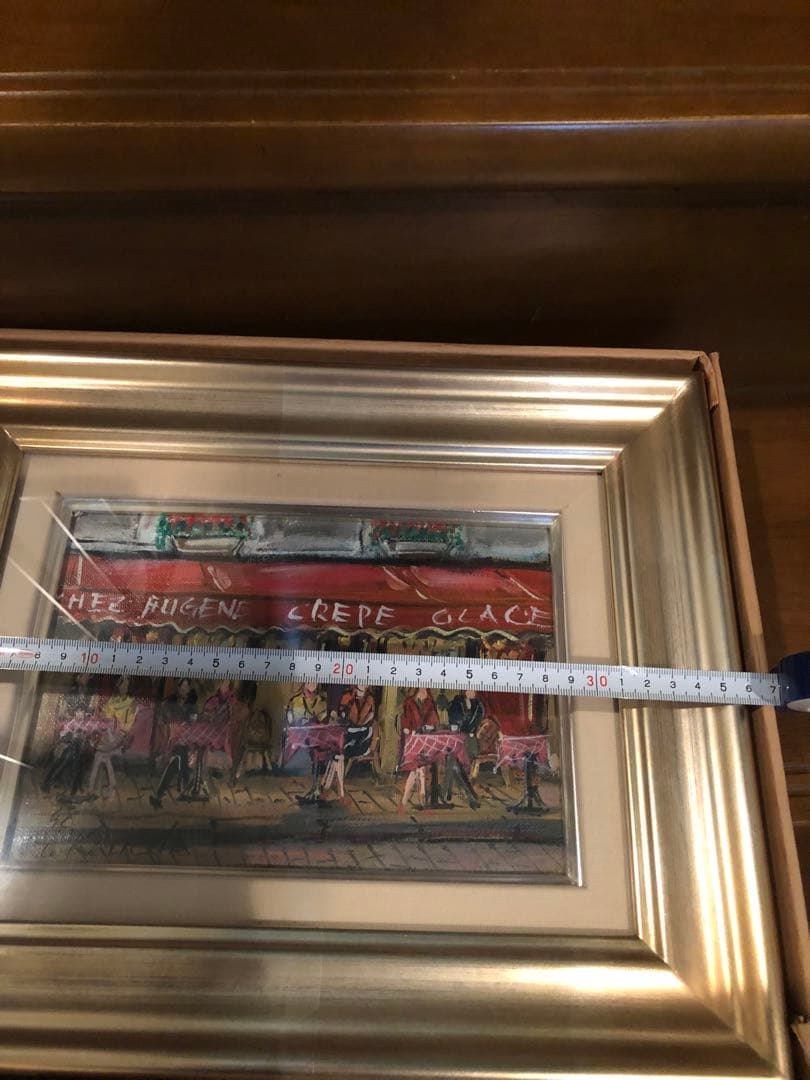 【新品未使用】油画　パリ　モンマルトルカフェ