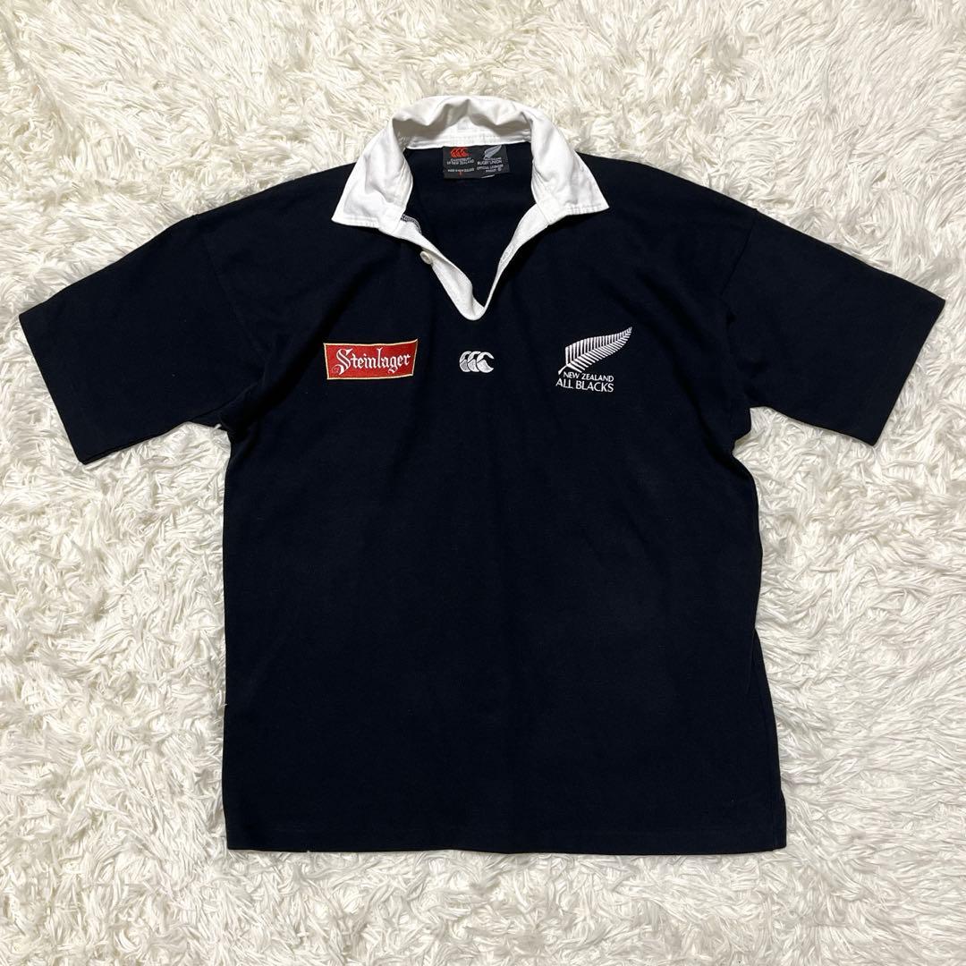 レア✨カンタベリー社 オールブラックス 半袖ラガーシャツ 黒 NZ製【S】