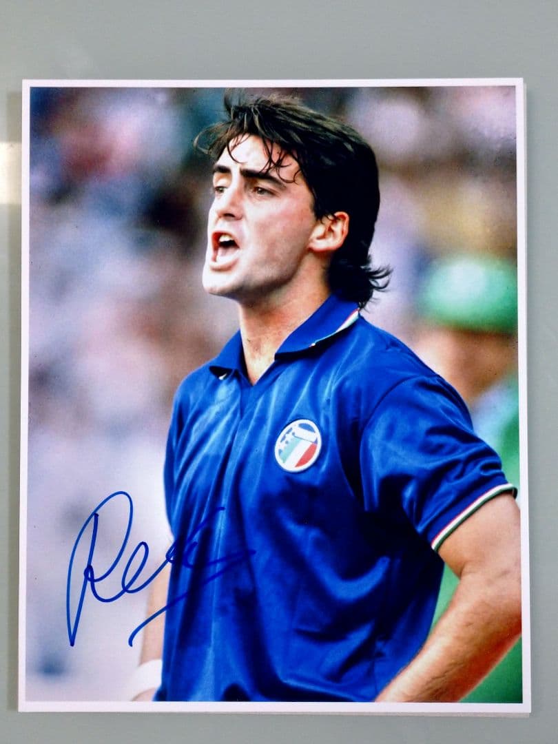 セール中…ロベルト・マンチーニ直筆サイン入り超大型写真…サッカーイタリア代表…