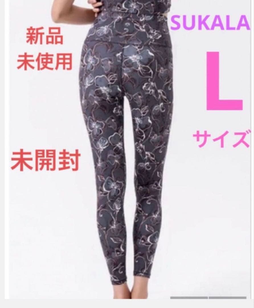 SUKALA ラインフラワープリントレギンス　lava リントスル　モノトーン