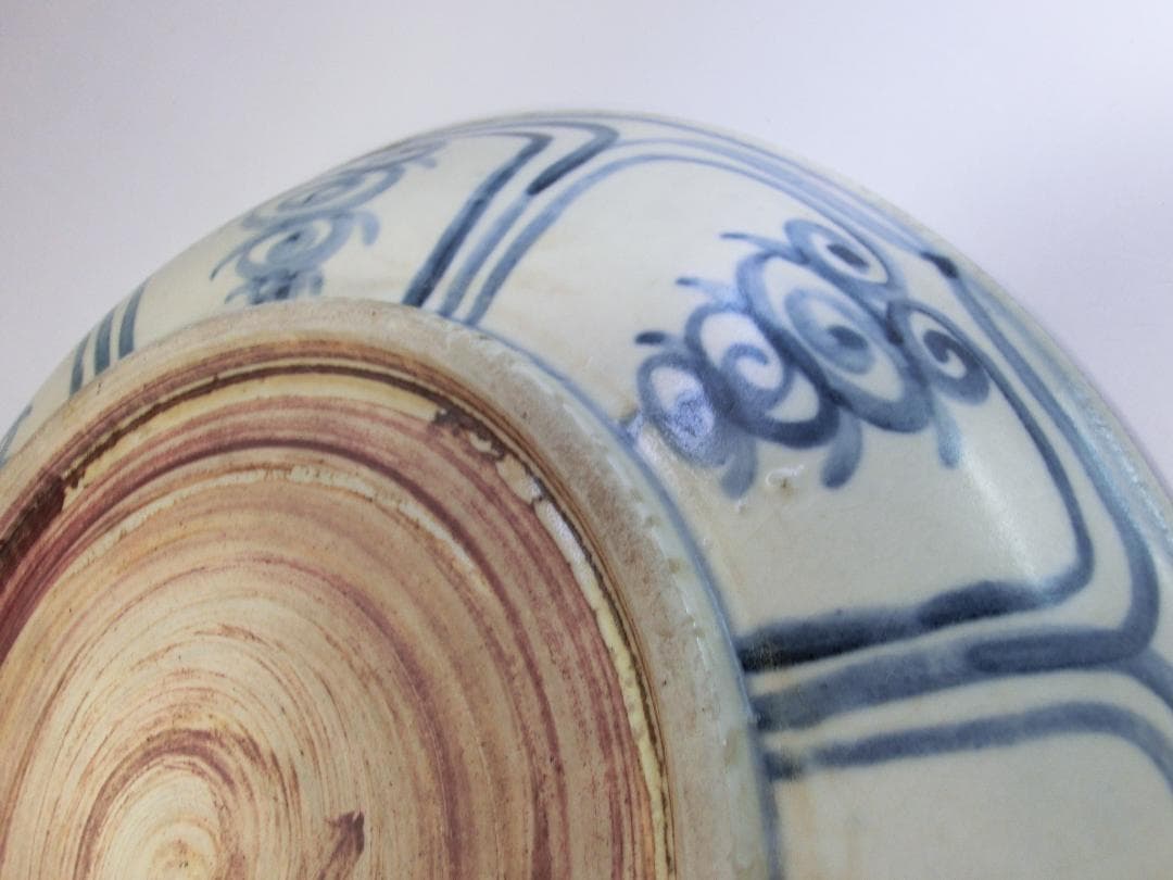 皿■安南呉須魚紋 染付 青華 花唐草 古玩 唐物 中国 古美術 時代物 骨董品■