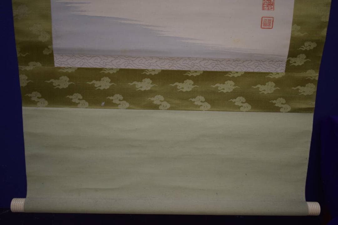 真作/源藻川/魚籃観音図/桐共箱付/布袋屋掛軸HJ-6