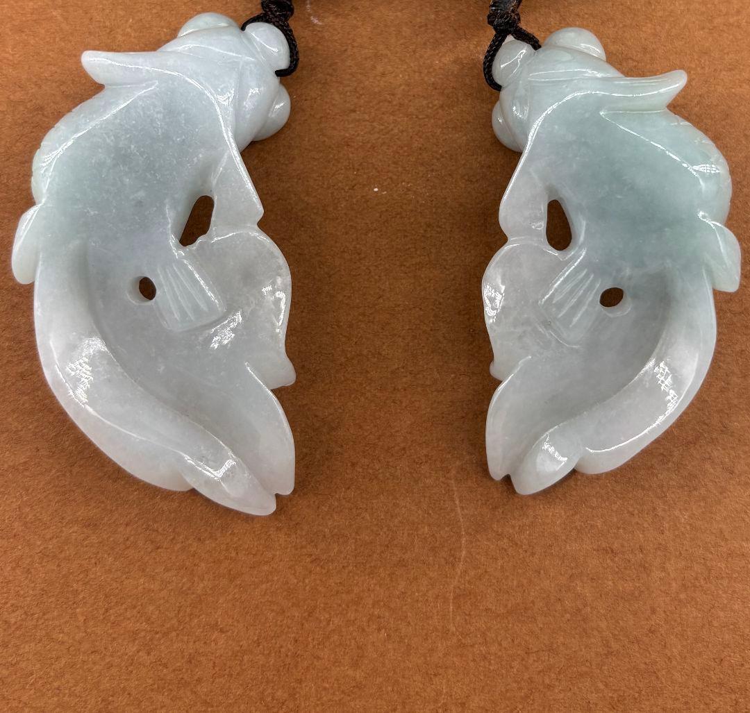 【トゥーハン】翡翠彫刻金魚8ペア16点セット