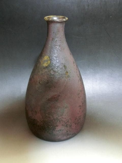 花瓶●丹波【清水美和雄作】丹羽の壺 一輪挿し 花器 作家物 桐共箱 時代物 骨董