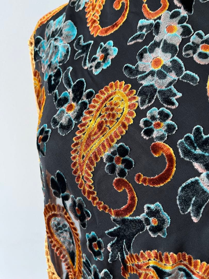 フラメンコ　マントンシージョ　ゴールドxブルージョーゼット　マスタードフレコ