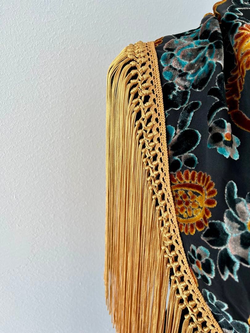 フラメンコ　マントンシージョ　ゴールドxブルージョーゼット　マスタードフレコ