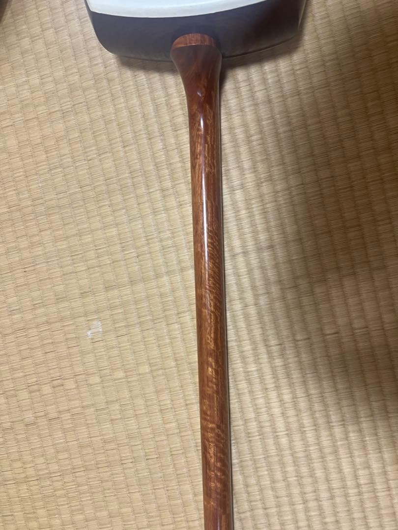 希少　白紅木　地歌用三弦　黒檀糸巻き　天然素材撥　ハードケース付き