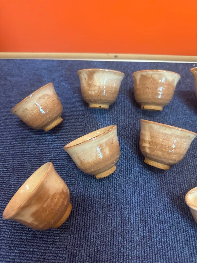 1642 萩焼　茶器セット　宝瓶1客　湯冷し1客　猪口6客