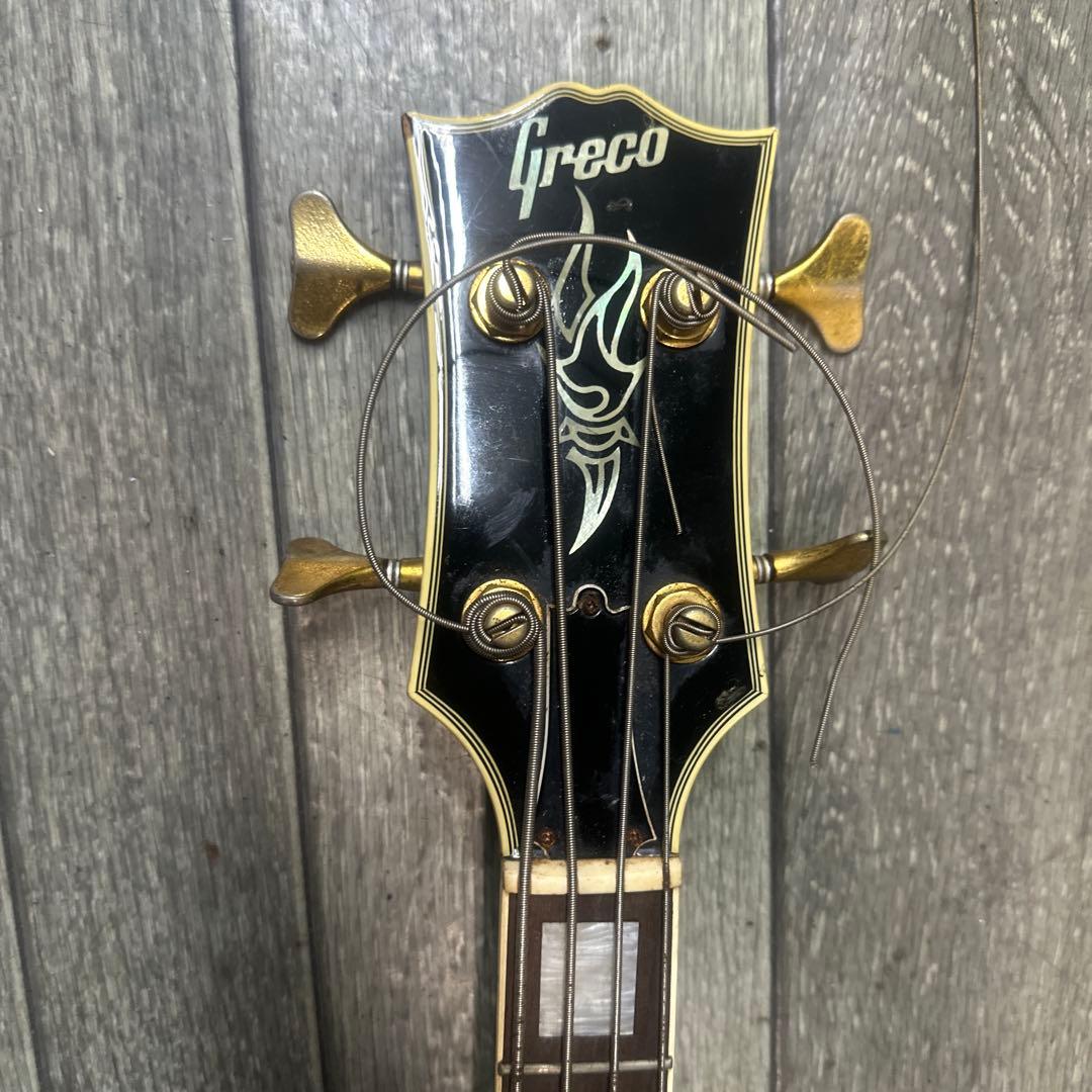 GrecoレスポールベースLPB 1980年代 日本製ビンテージ エレキベース黒