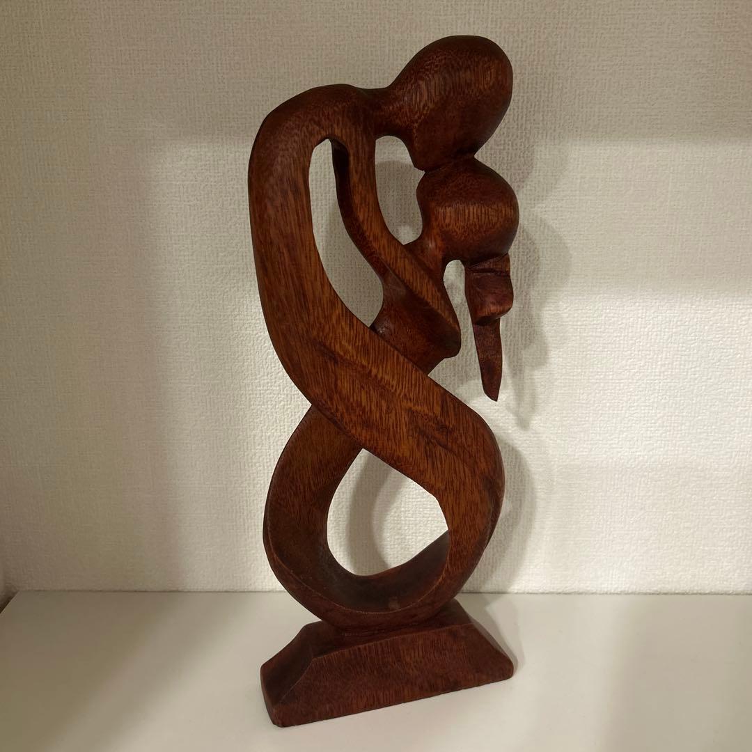 恋人岬Two Lovers' Point 木彫りオブジェ 置物