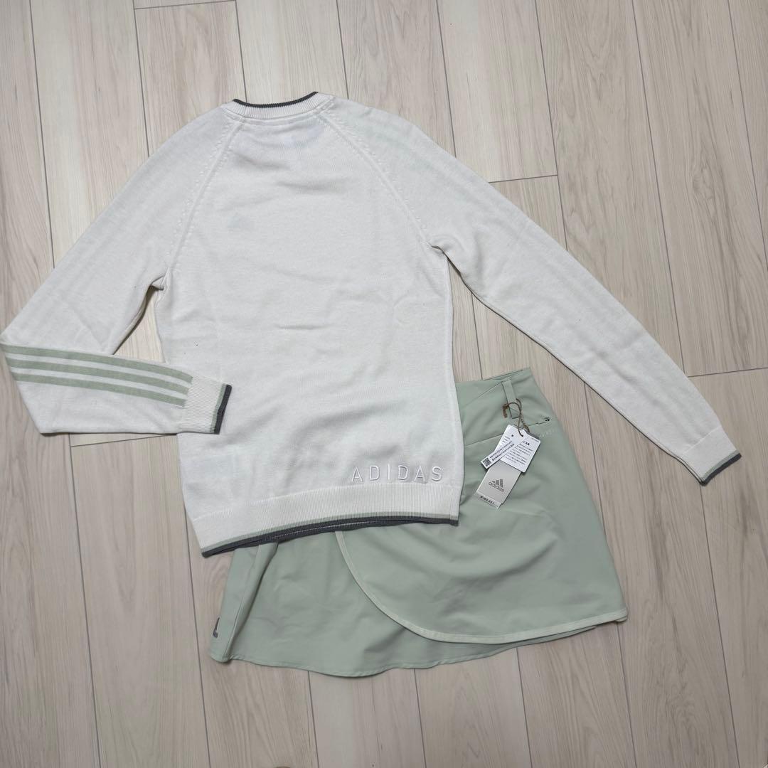 新品 アディダス セットアップ ゴルフ セーター 長袖 巻きスカート 秋冬