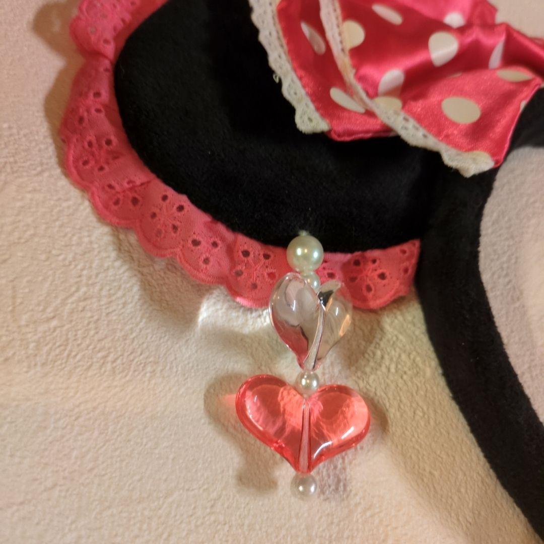 TDR ミニー ピンクリボンハートイヤリング付カチューシャ　東京ディズニーランド