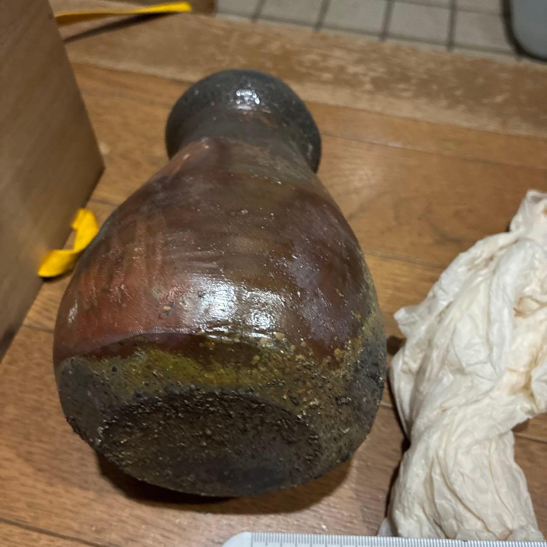 希少品道明　備前焼　金重道明　共箱　茶道具　花茶器　陶器