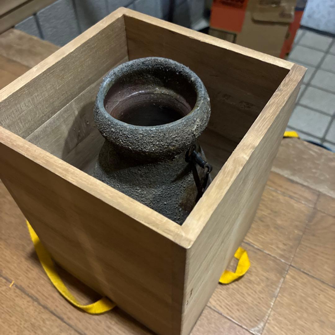 希少品道明　備前焼　金重道明　共箱　茶道具　花茶器　陶器