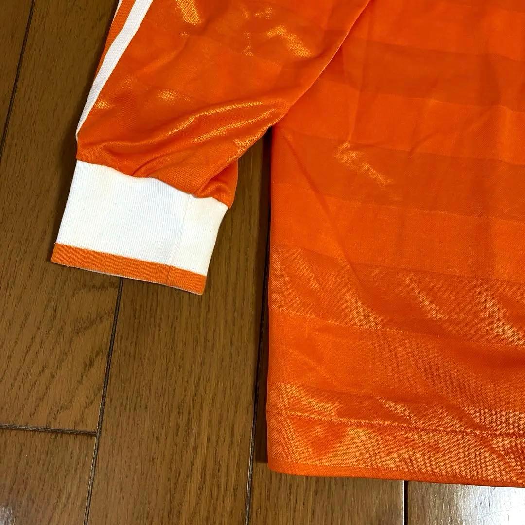 adidas デサント　80〜90s 長袖 オレンジ　ヴィンテージ　トレフォイル