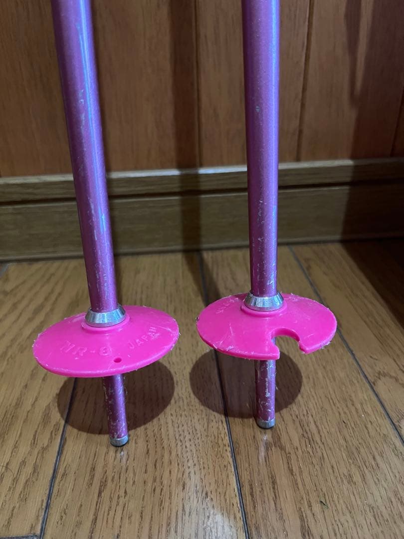 【フルセット】スキー100／ウェア上下／ストック／スキーブーツ／ピンク 女の子