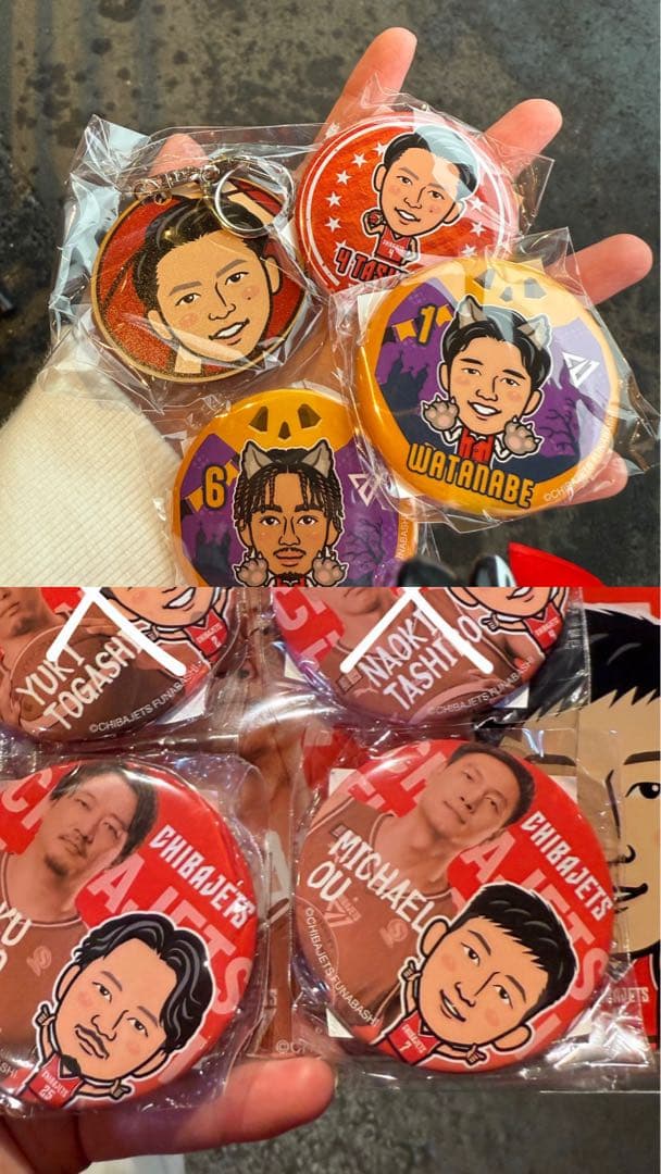 選手名入りバッジ5個セット　アクリル　キーホルダー