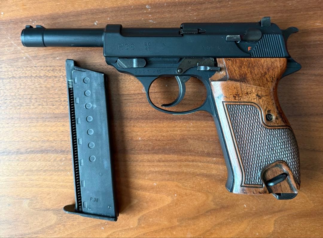 マルゼン　ワルサーP38 ブラック　ガスブローバック　ウッドグリップ