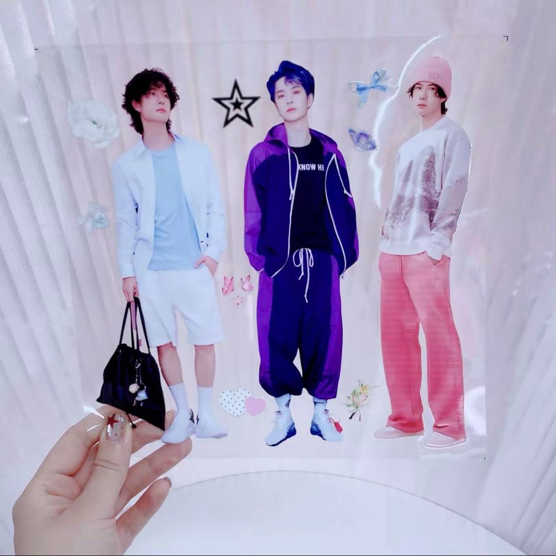 18×25cm 王一博 全身&長い脚が魅力シリーズ 転写耐油防水ステッカー15枚