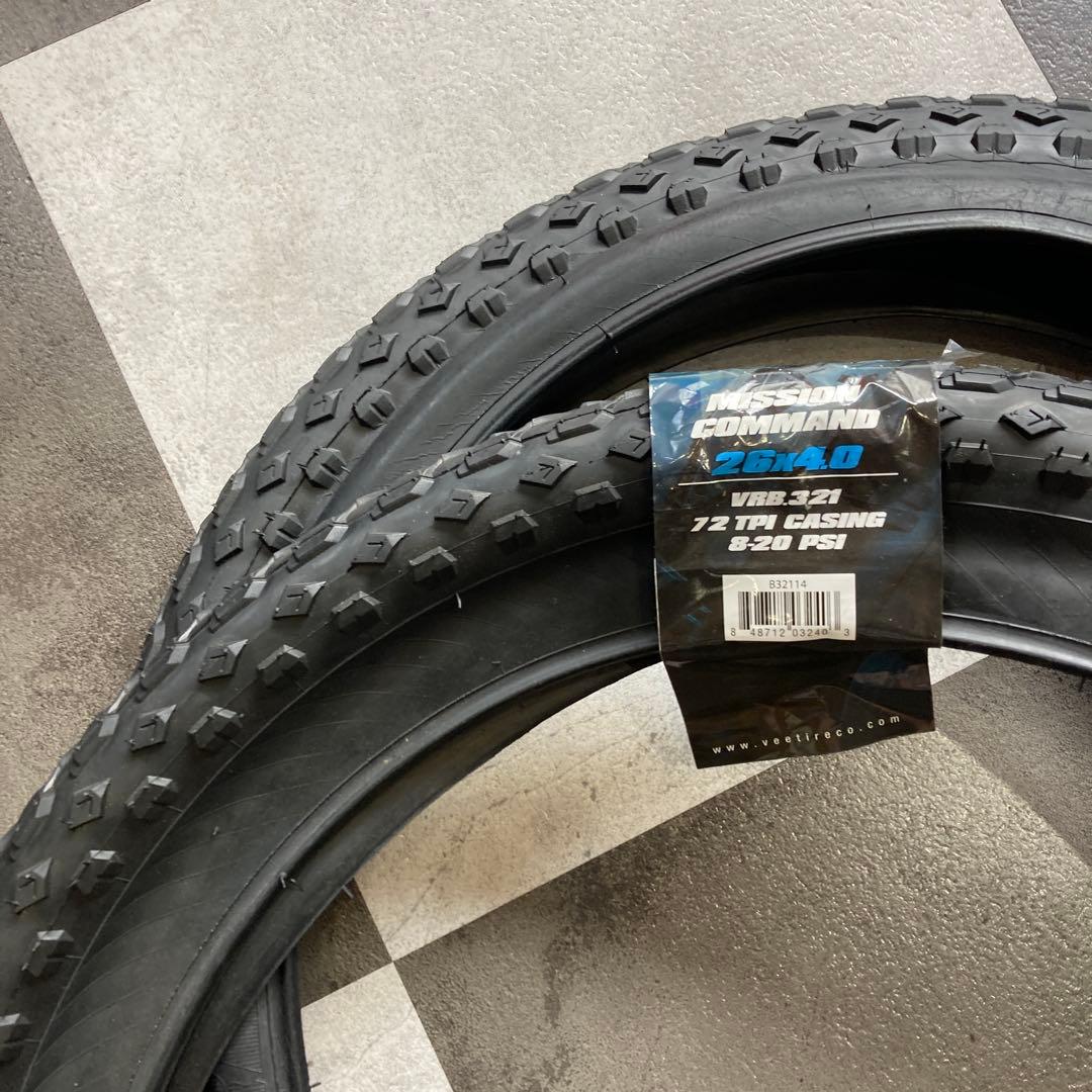【新品VEE TIRE ミッションコマンド_26×4.0_2本セット_ブラック